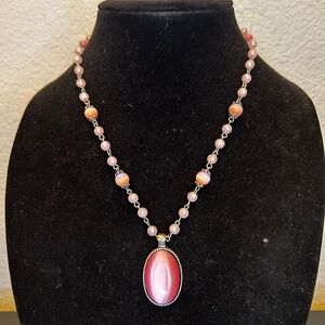 Elegant Pink Beaded Necklace